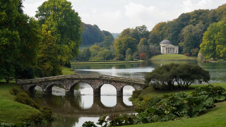A view to the Pantheon at Stourhead in early autumn
